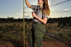 Laura setting up the mist net
