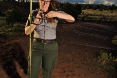 Laura setting up the mist net