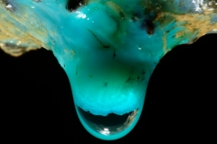 Weakly-crystalline chrysachola stalactite