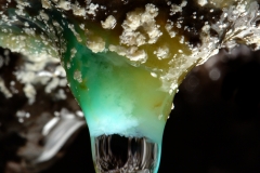 Weakly-crystalline chrysachola stalactite
