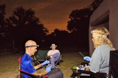 The research crew under the stars